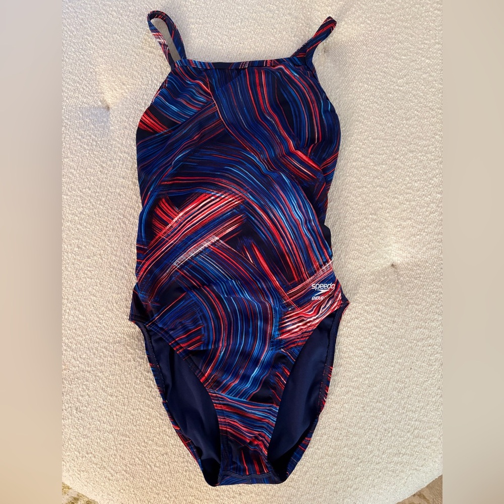 Speedo Endurance Blue and Red Swimsuit